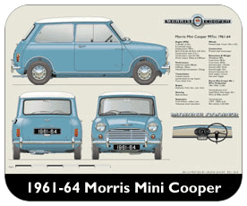 Morris Mini-Cooper 1961-64 Place Mat, Small